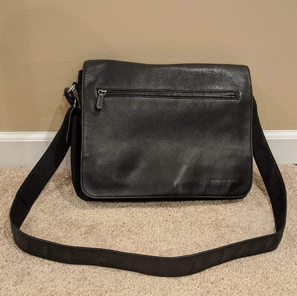 Fossil 1954 black leather crossbody bag